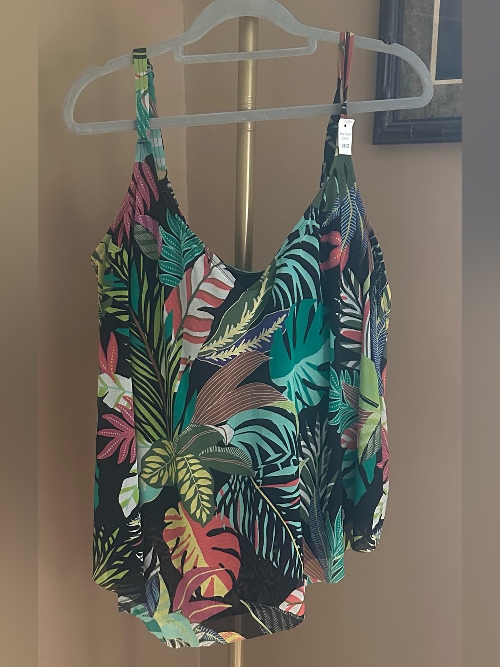 Coco Reef Black Tropical Leaf Print One-Piece